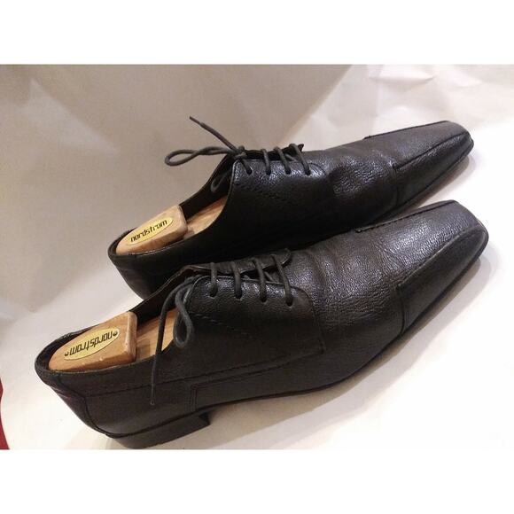Lloyd Morgan Made in Germany Men\'s Designer Lace up Oxford Leather Shoes Black